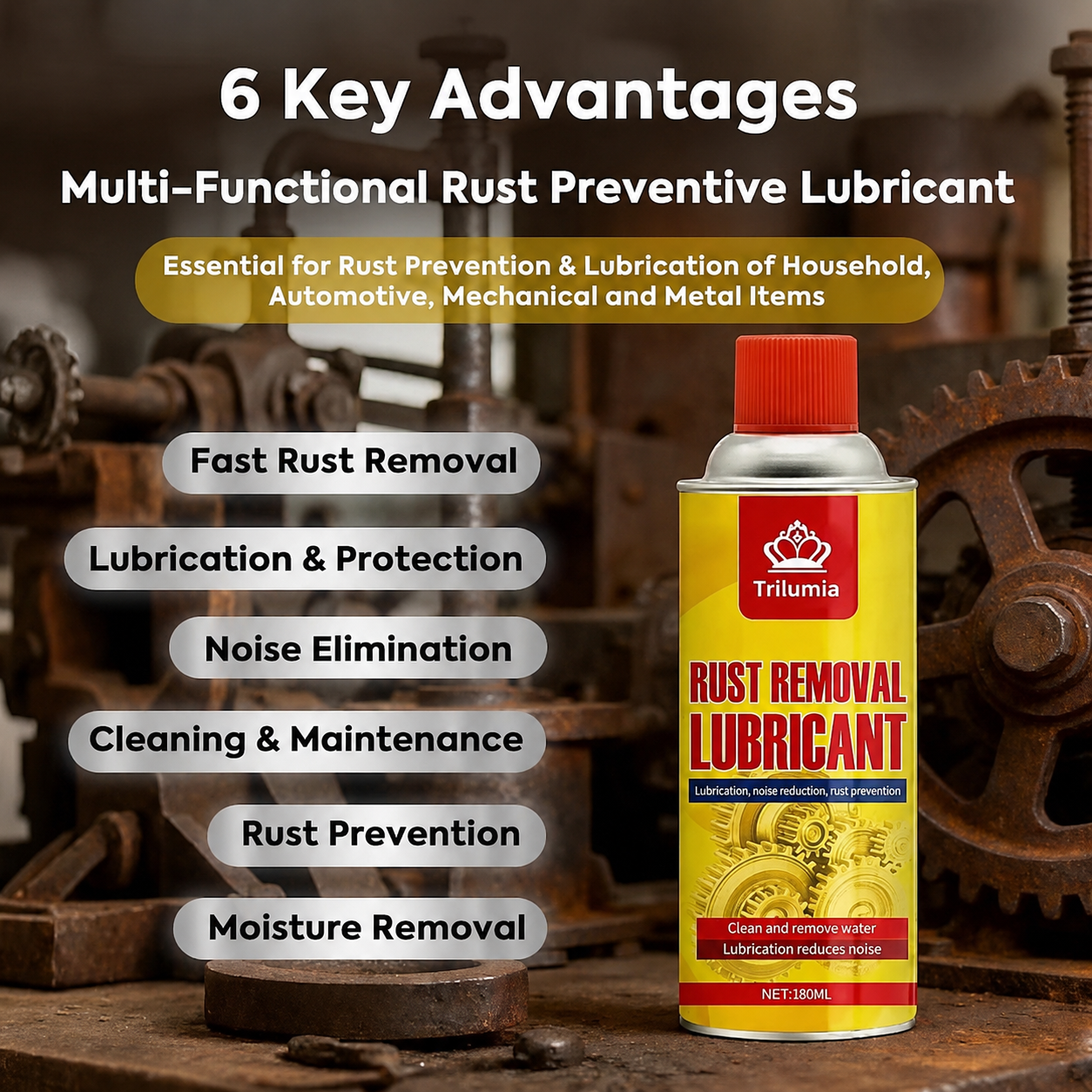 🔥Anti-Rust Lubricating Spray & Rust Remover🔥