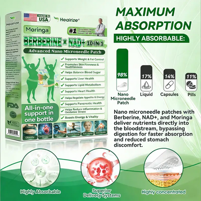 🔥🇺🇸 𝐎𝐟𝐟𝐢𝐜𝐢𝐚𝐥 𝐔𝐒 𝐒𝐭𝐨𝐫𝐞 | 🧑‍⚕️🩺 𝐇𝐞𝐚𝐥𝐫𝐢𝐳𝐞® Moringa · Berberine × NAD+ 𝟏𝟎-𝐢𝐧-𝟏 𝐀𝐝𝐯𝐚𝐧𝐜𝐞𝐝 𝐍𝐚𝐧𝐨 𝐌𝐢𝐜𝐫𝐨𝐧𝐞𝐞𝐝𝐥𝐞 𝐏𝐚𝐭𝐜𝐡 — 𝐎𝐧𝐜𝐞 𝐃𝐚𝐢𝐥𝐲, 𝐕𝐢𝐬𝐢𝐛𝐥𝐞 𝐑𝐞𝐬𝐮𝐥𝐭𝐬 𝐢𝐧 𝟕 𝐃𝐚𝐲𝐬