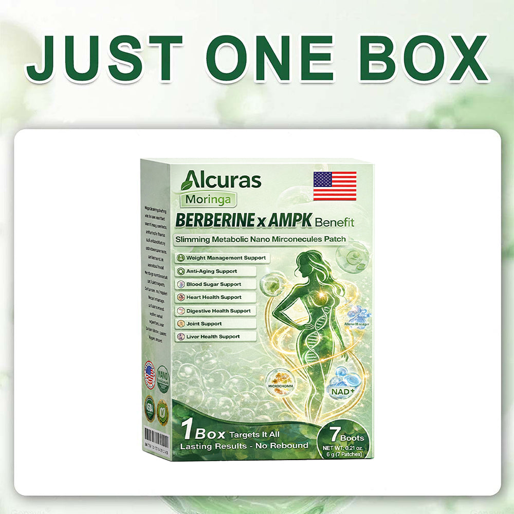 🔥Alcuras™ Moringa × Berberine × AMPK 8-Benefit Slimming & Metabolic Nano Microneedle Patch 🇺🇸 Just once a day · Visible changes in 7 days ✅ For obesity, loose skin, diabetes, sleep apnea, joint issues, and more