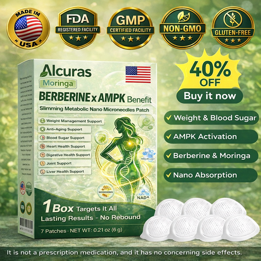 🔥Alcuras™ Moringa × Berberine × AMPK 8-Benefit Slimming & Metabolic Nano Microneedle Patch 🇺🇸 Just once a day · Visible changes in 7 days ✅ For obesity, loose skin, diabetes, sleep apnea, joint issues, and more